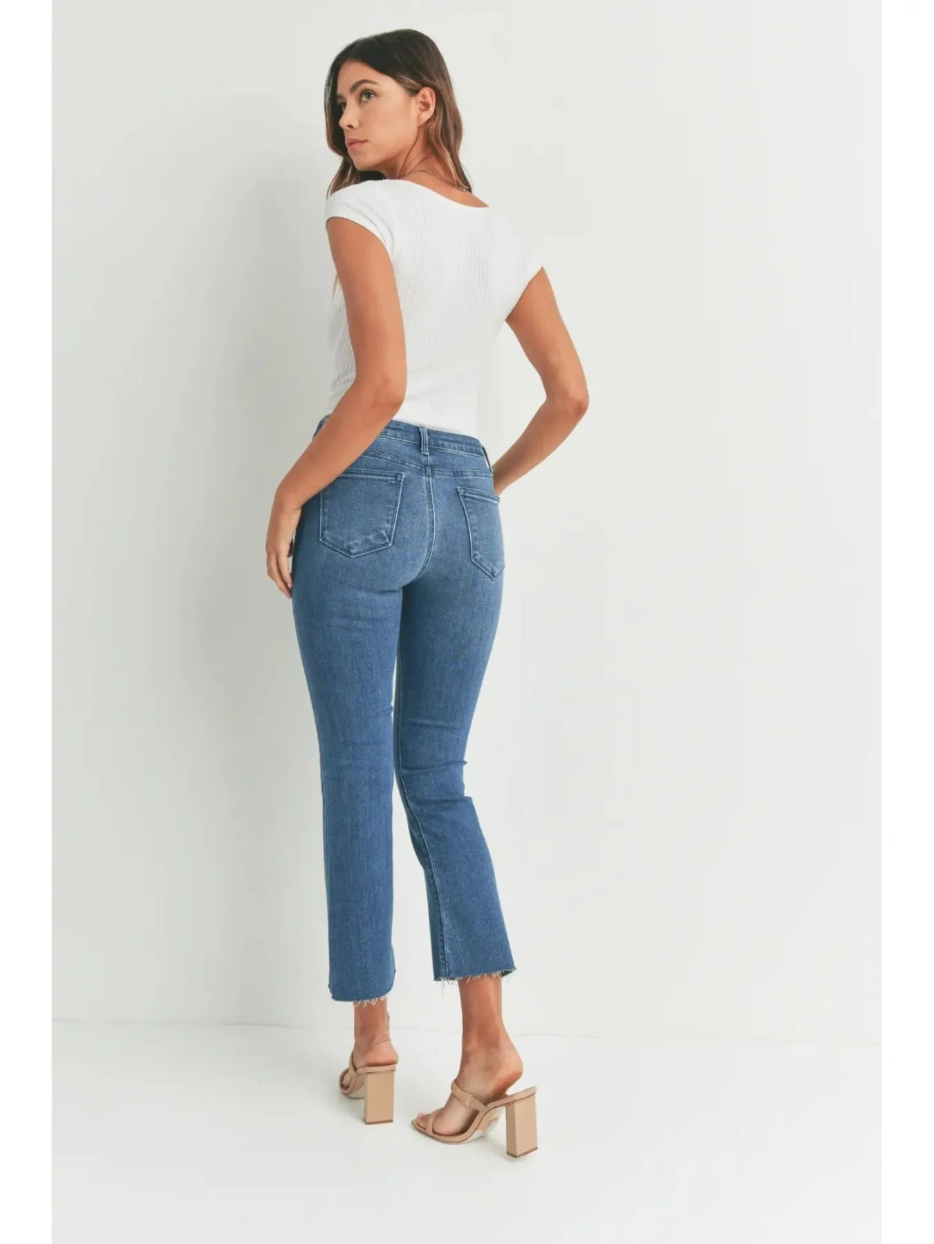 HR Tonal Cropped Flare Jeans