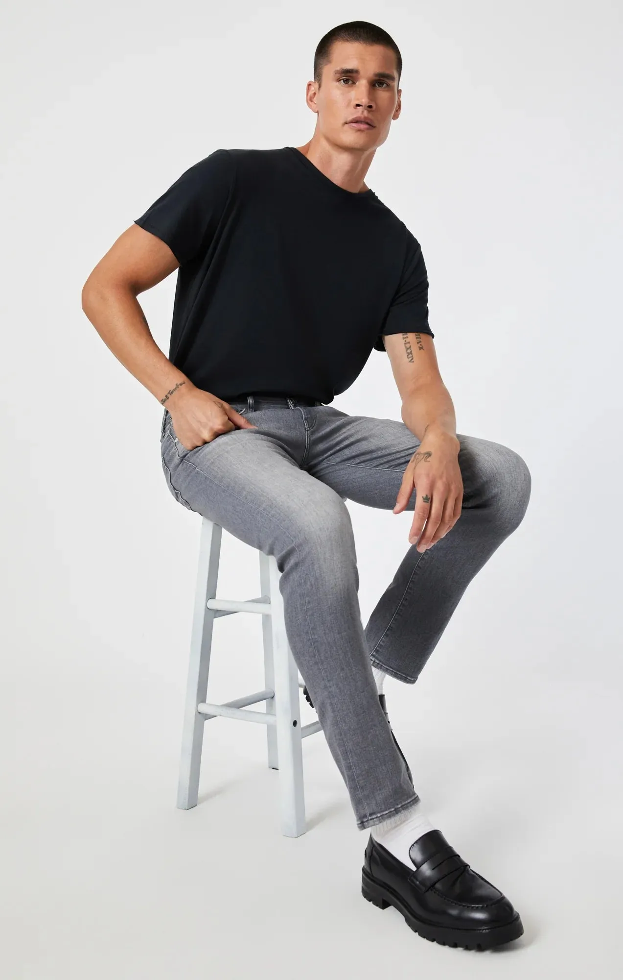 Marcus Slim Straight Leg (Platinum Feather Blue)