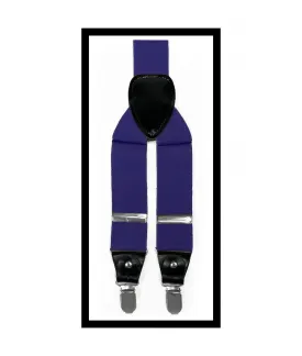 Men's solid purple suspenders