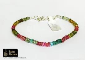 Mixed Tourmaline Micro Cut Bead Bracelet