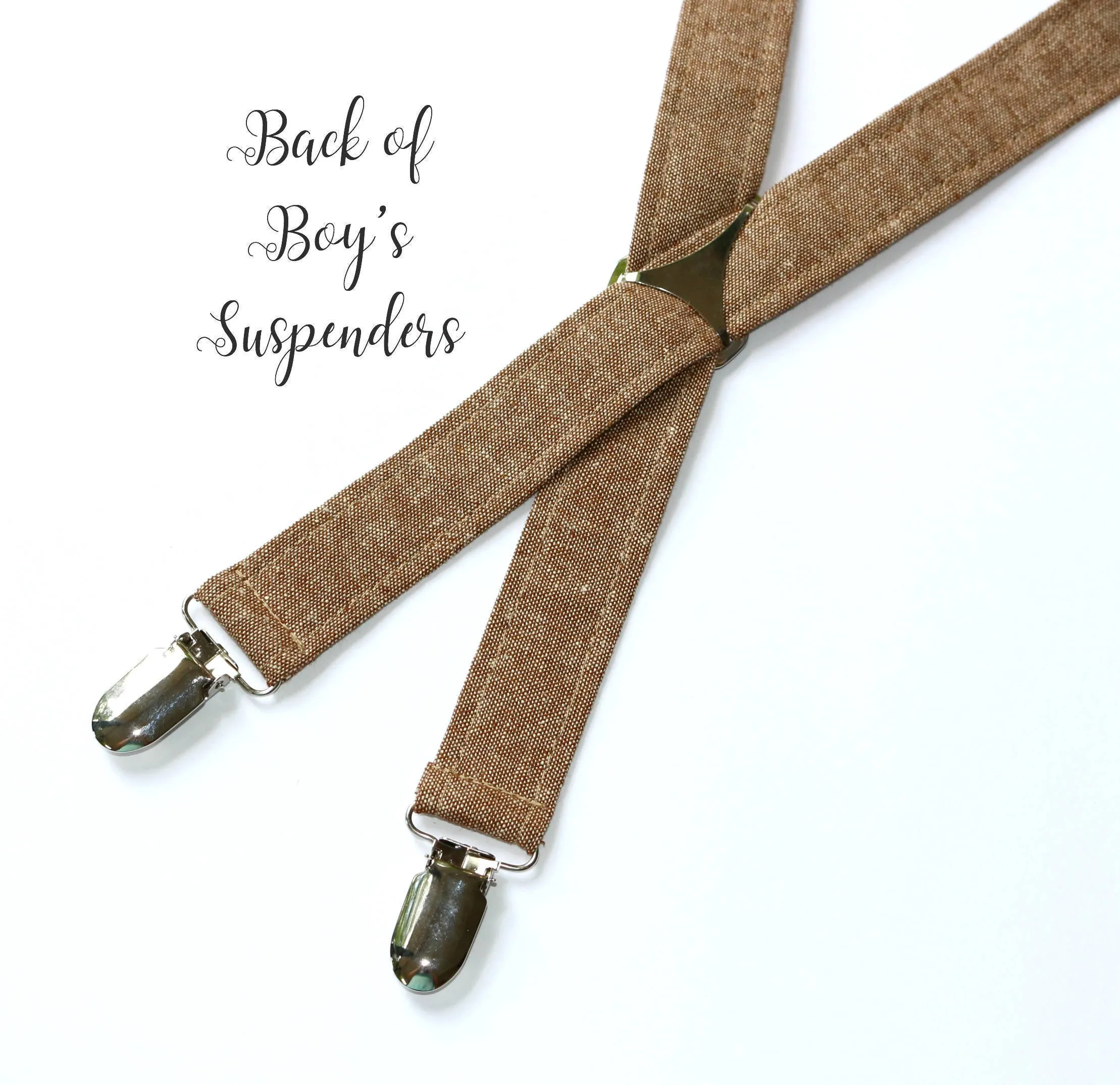 Navy Blue Gingham Check Suspenders - Boys