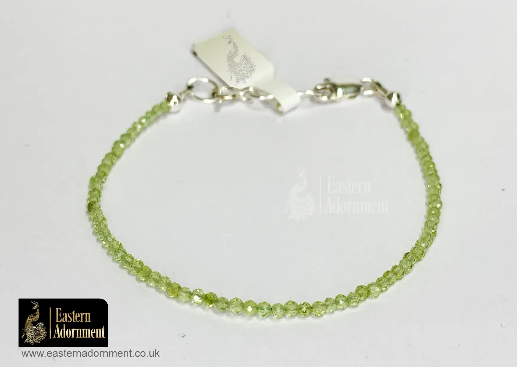 Peridot Micro Cut Bead Bracelet