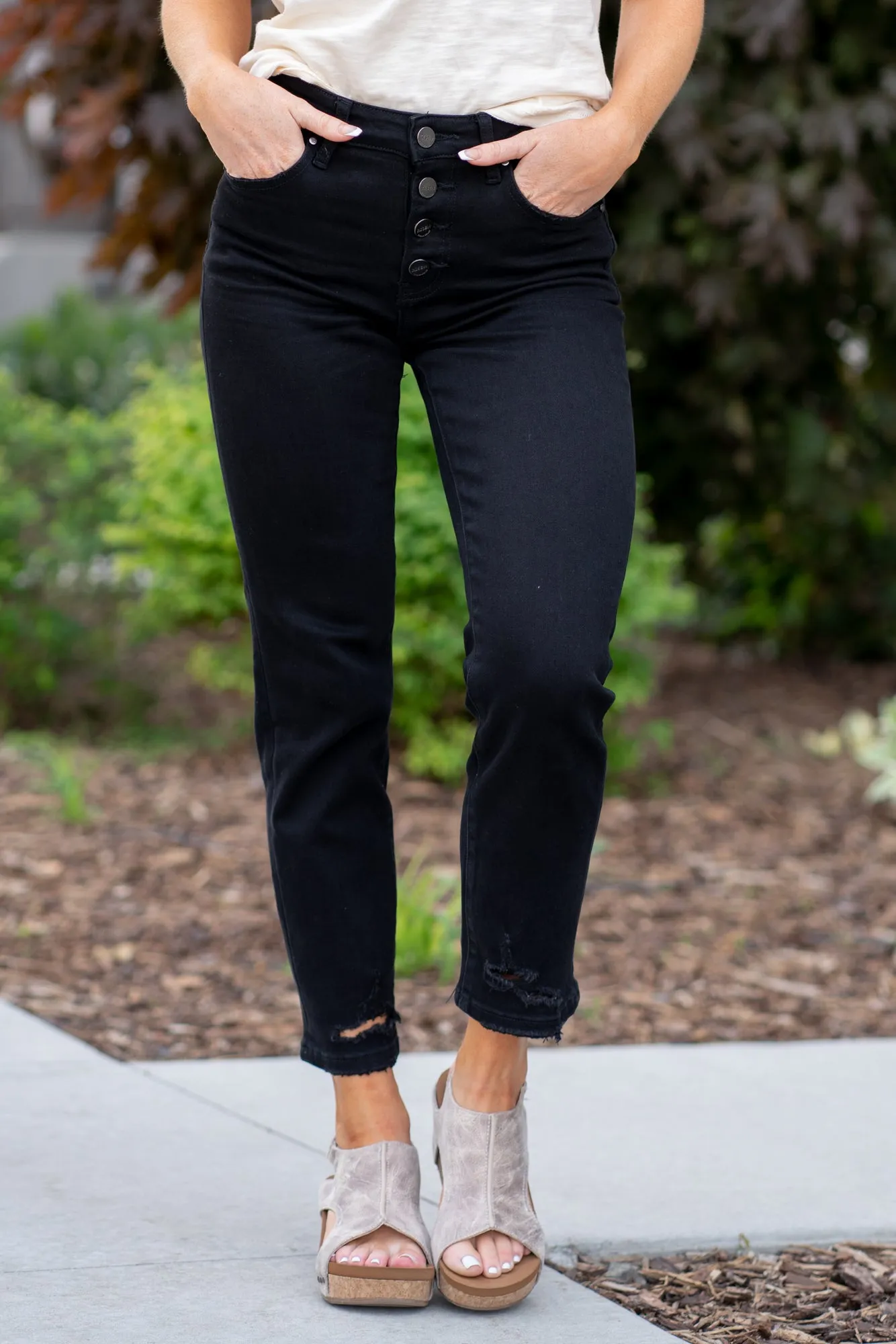 Plus Size Freya Mid Rise Button Fly Straight Fit