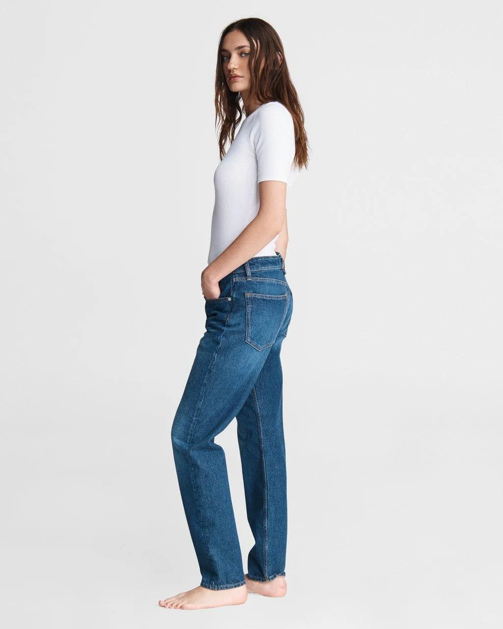 Rag & Bone - Rosa Mid-Rise Boyfriend in Jasper