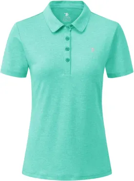 Rdruko Women's Golf Polo Shirts Short Sleeve Dry Fit Moisture Wicking Tennis Sports Casual Collared T Shirts