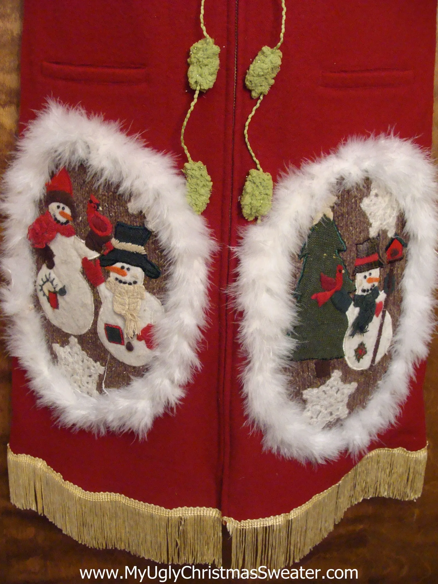 Red Christmas Dress with Snowmen