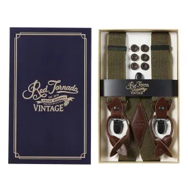 Retro Workwear Suspenders Men's Elastic X Back Leather Solid Braces