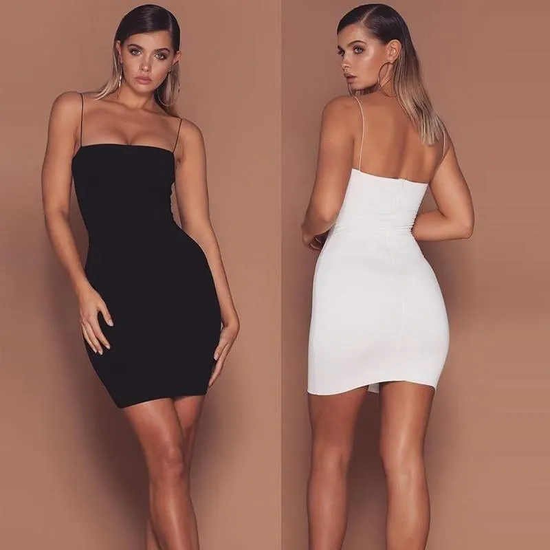 Robe Femme Straps Slim Sleeveless Mini Dress