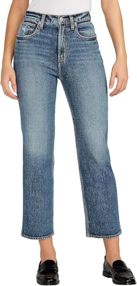 Silver Jeans Co. Women's Highly Desirable High Rise Straight Leg Jeans-Legacy