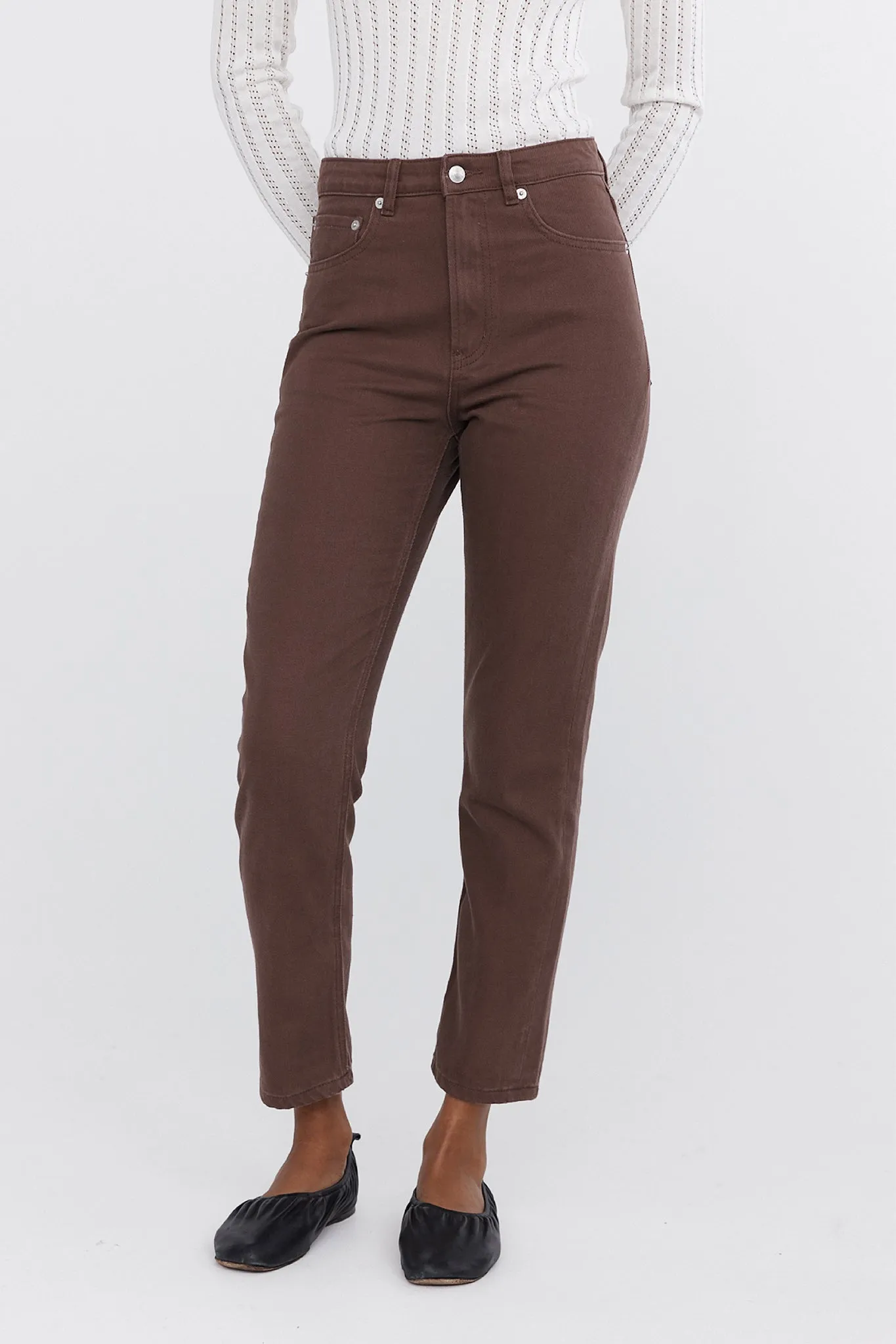 STRAIGHT LEG JEAN - WASHED PLUM