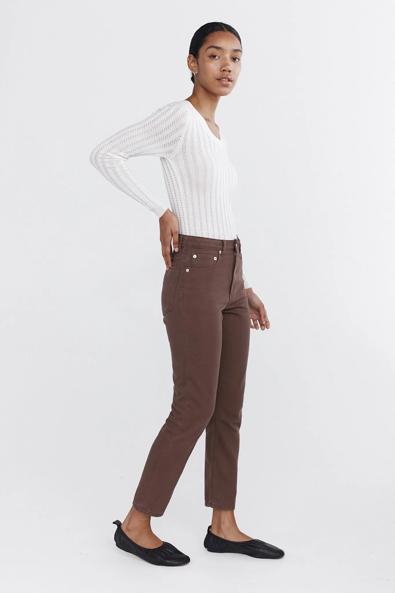 STRAIGHT LEG JEAN - WASHED PLUM