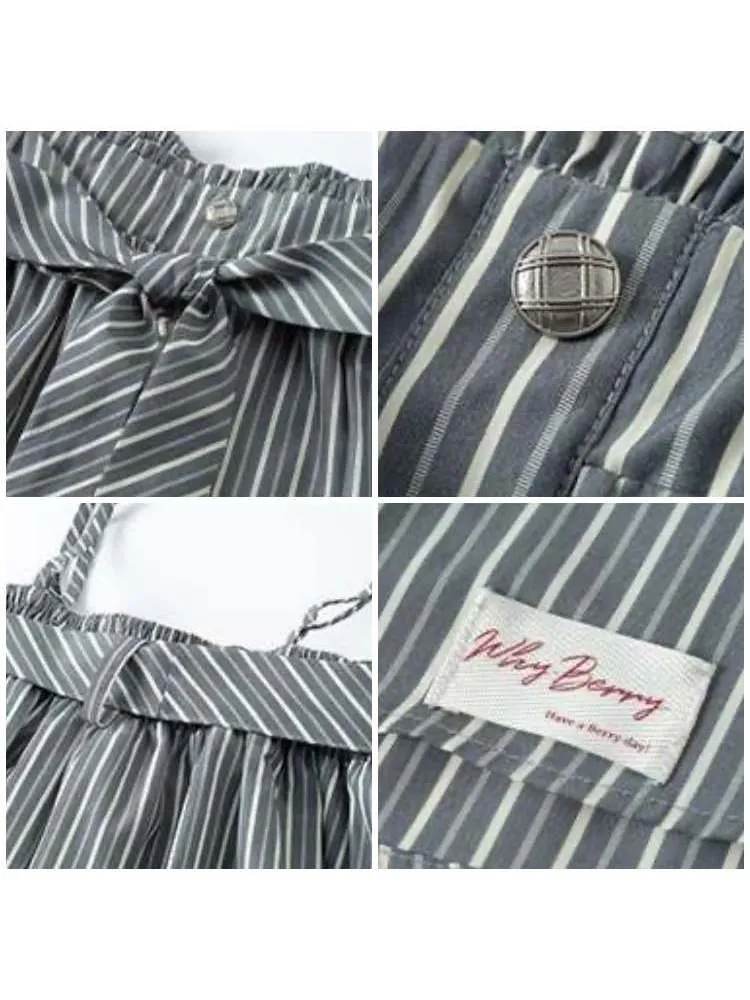 Stripe Suspenders A-Line Short Tops【s0000008079】