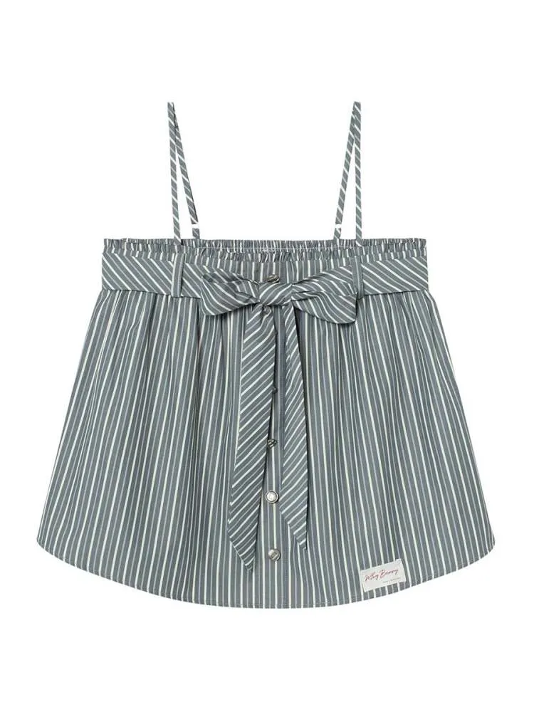 Stripe Suspenders A-Line Short Tops【s0000008079】