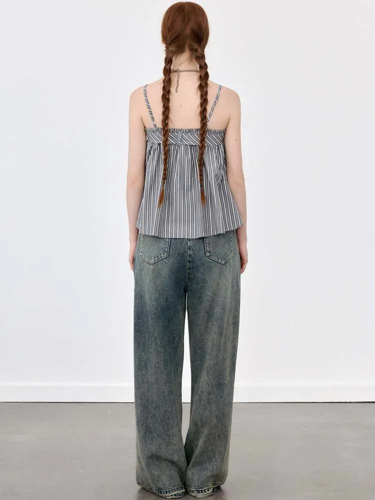 Stripe Suspenders A-Line Short Tops【s0000008079】