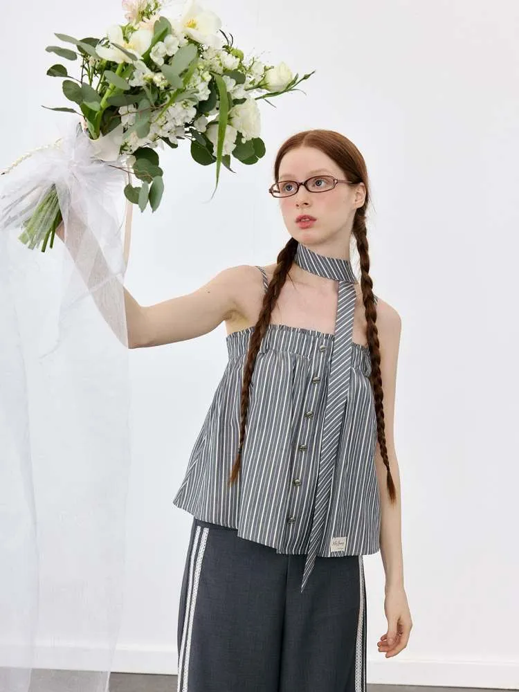 Stripe Suspenders A-Line Short Tops【s0000008079】