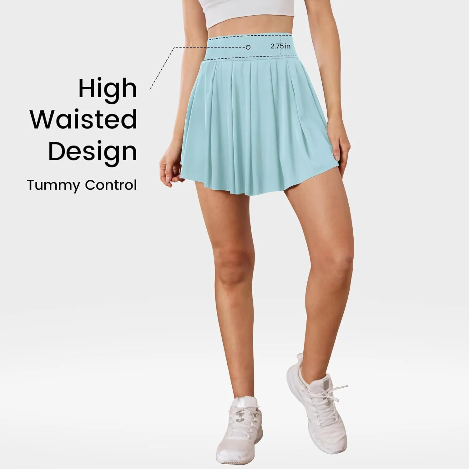 Tennis Skirts for Women with Shorts Pockets, High Waist Golf Skirt,Pleated Mini Skort Workout Casual