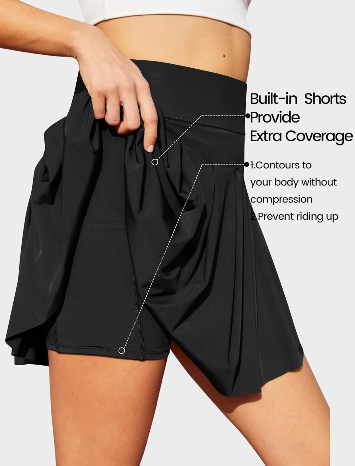 Tennis Skirts for Women with Shorts Pockets, High Waist Golf Skirt,Pleated Mini Skort Workout Casual
