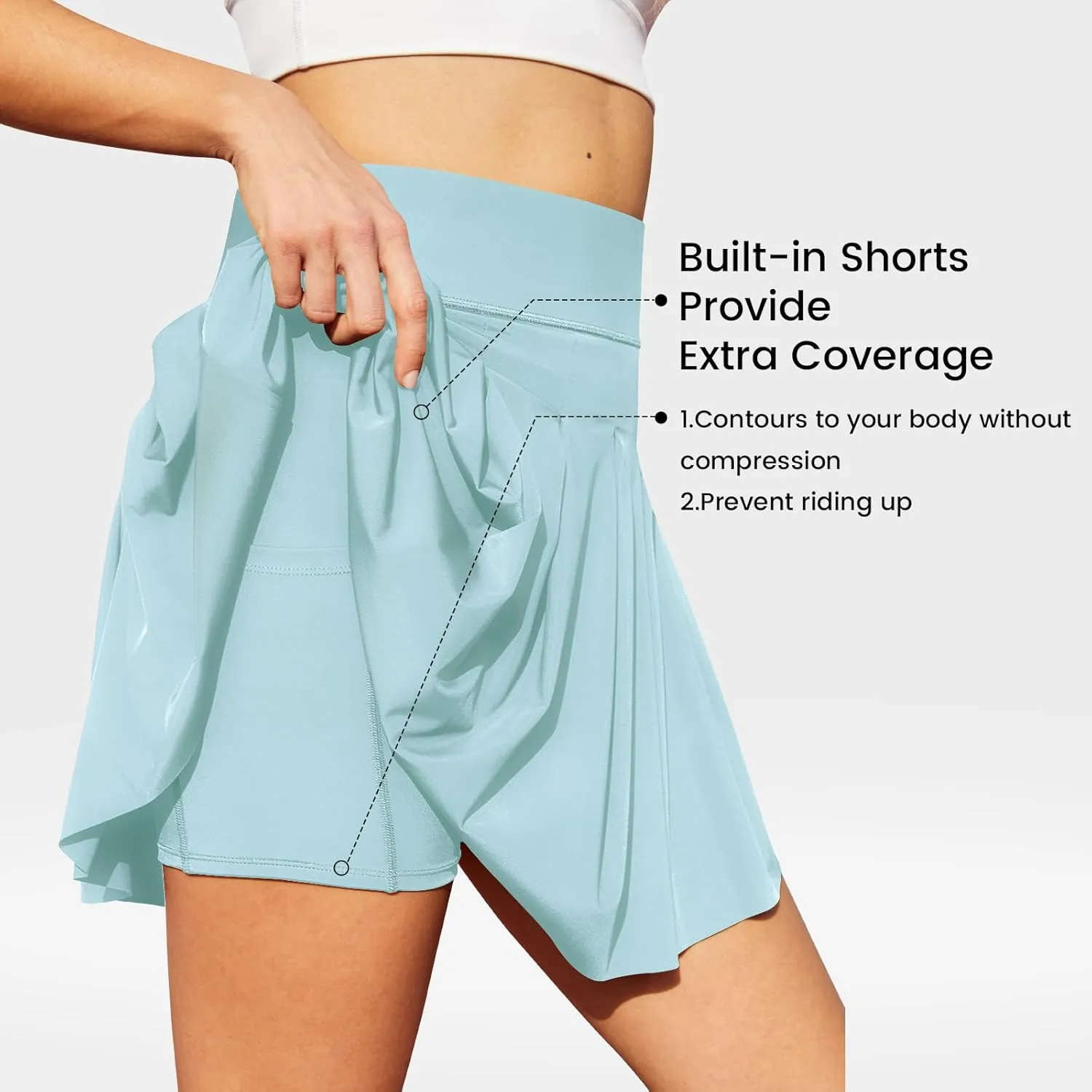 Tennis Skirts for Women with Shorts Pockets, High Waist Golf Skirt,Pleated Mini Skort Workout Casual