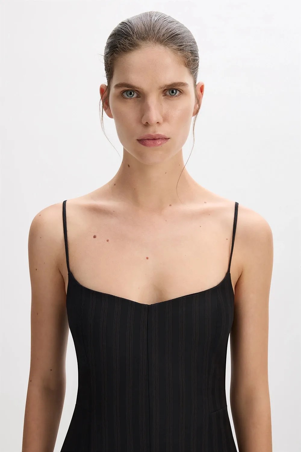 The Pinstripe Strap Dress