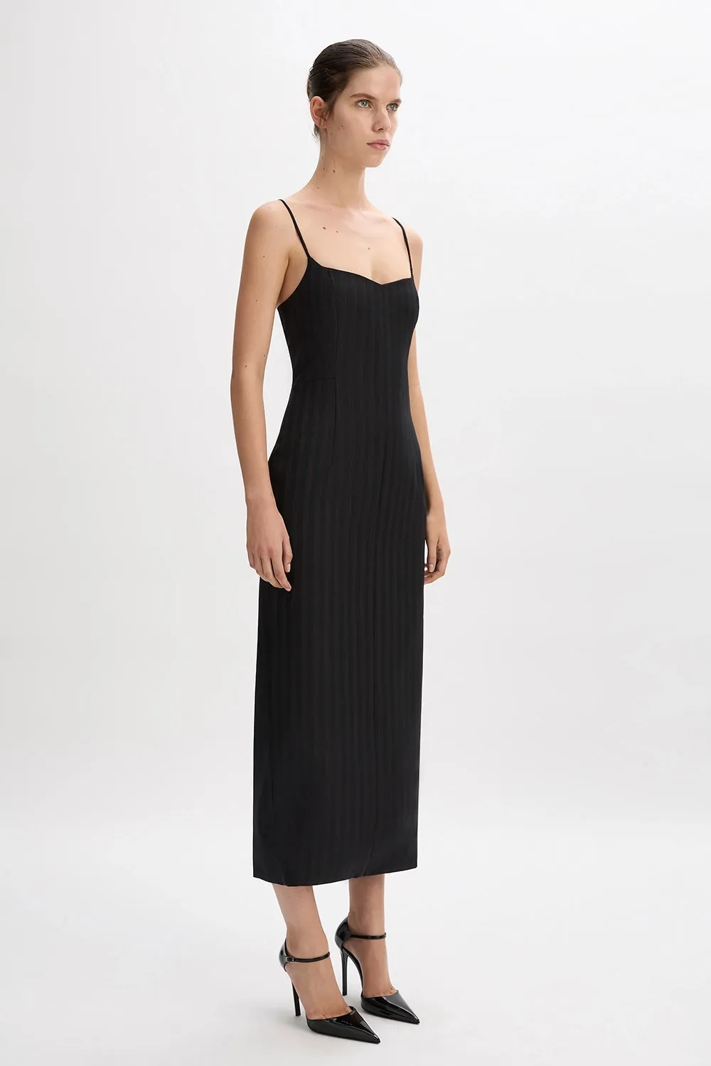 The Pinstripe Strap Dress