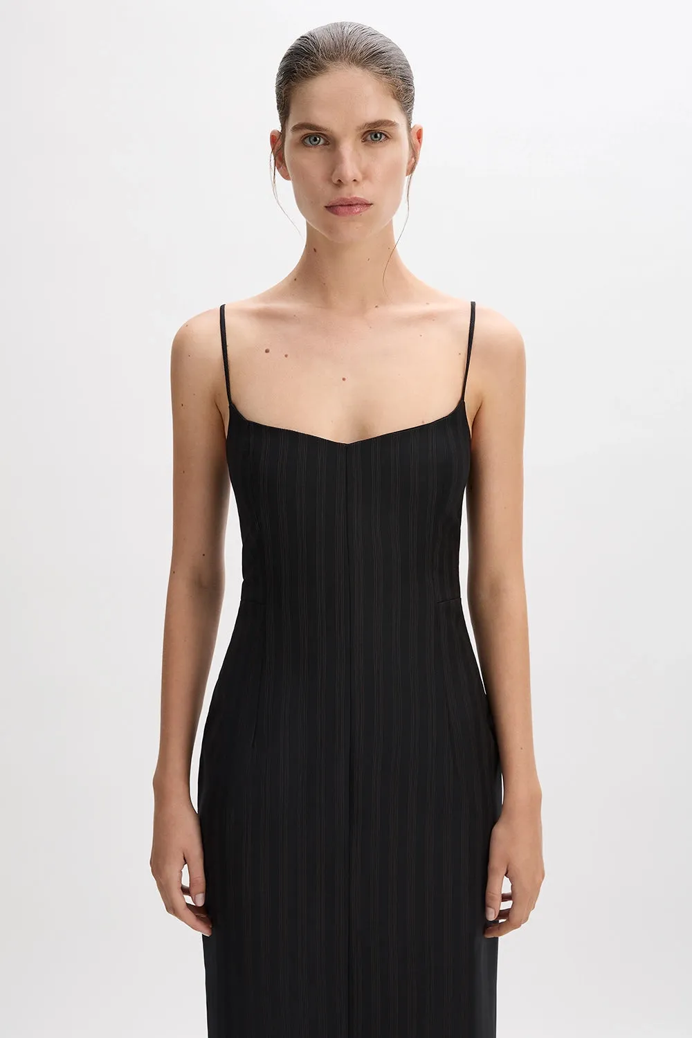 The Pinstripe Strap Dress