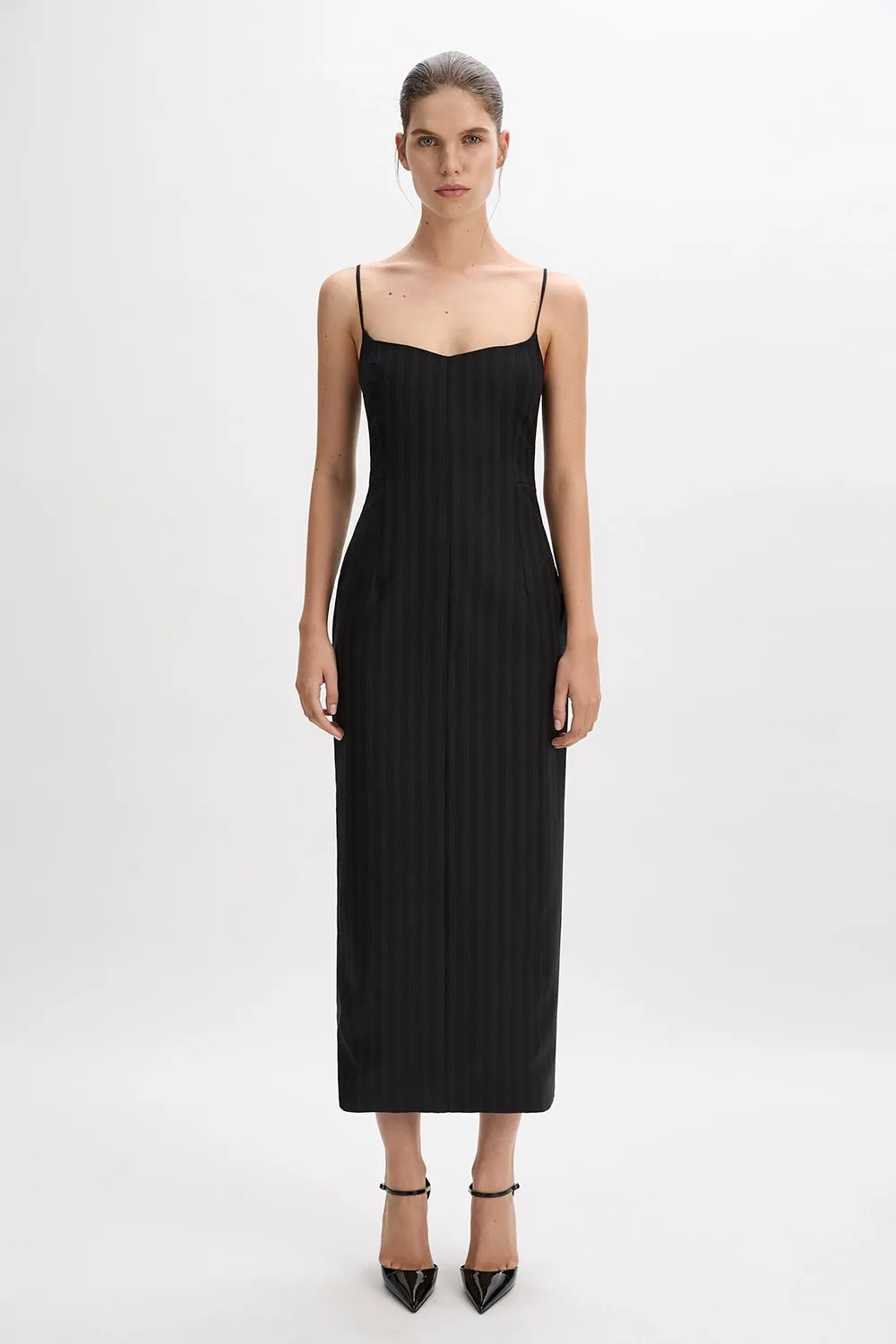 The Pinstripe Strap Dress