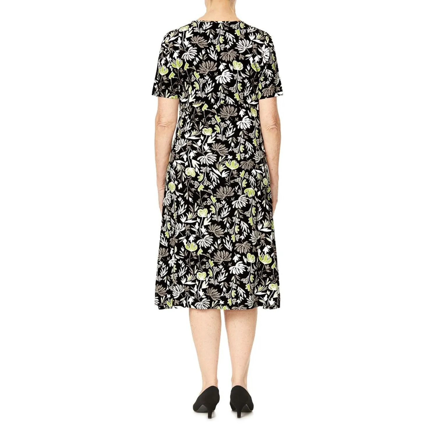 TIGI 14/16 Inner V Neck All Over Print Dress