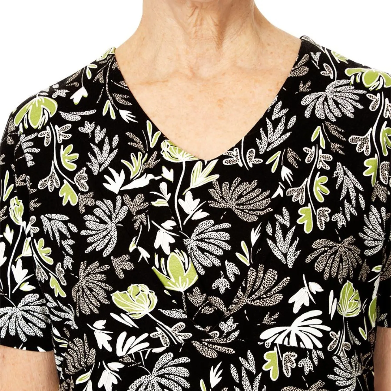 TIGI 14/16 Inner V Neck All Over Print Dress