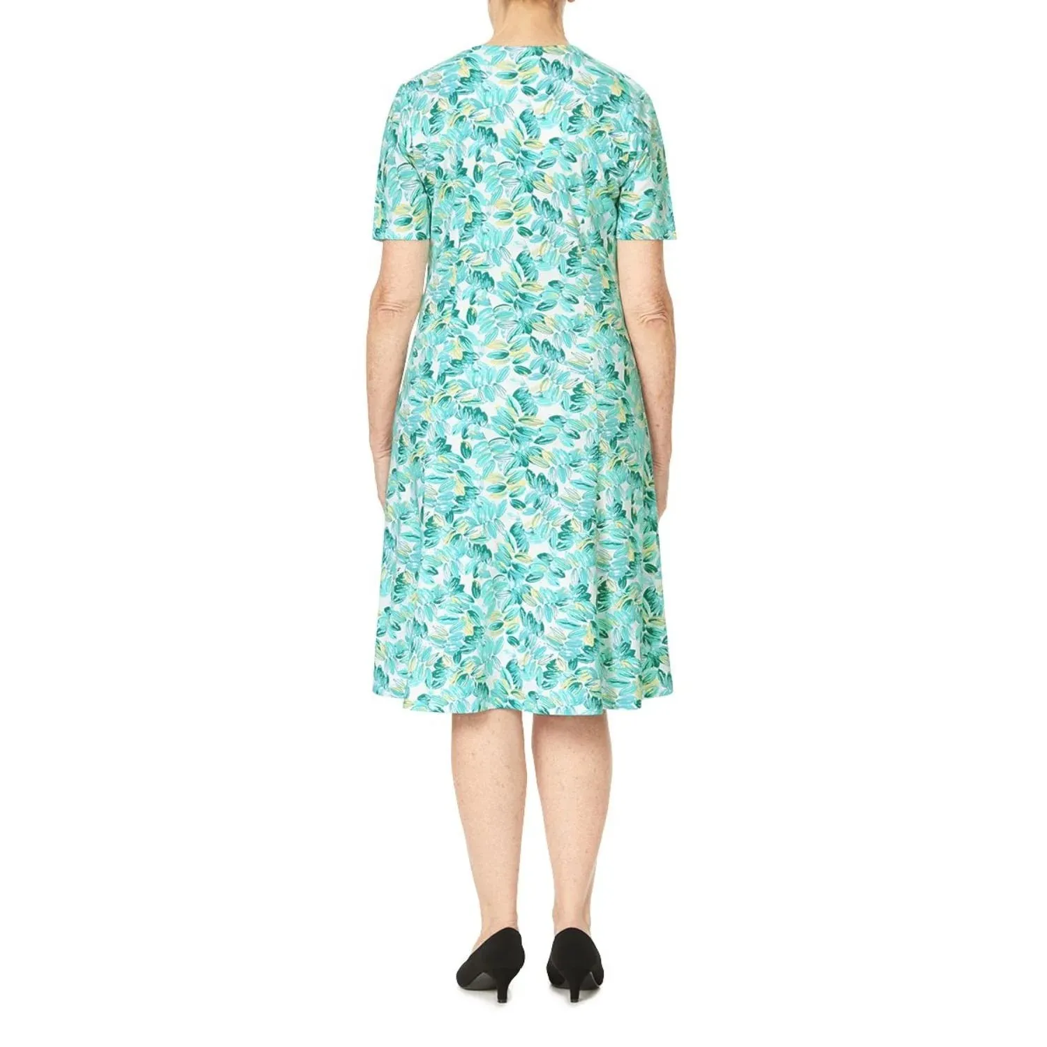 TIGI 14/16 Mock Button All Over Print Dress
