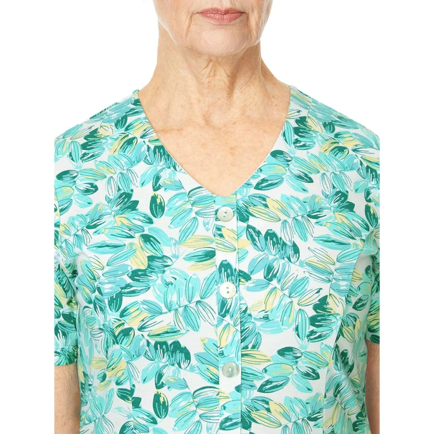 TIGI 14/16 Mock Button All Over Print Dress