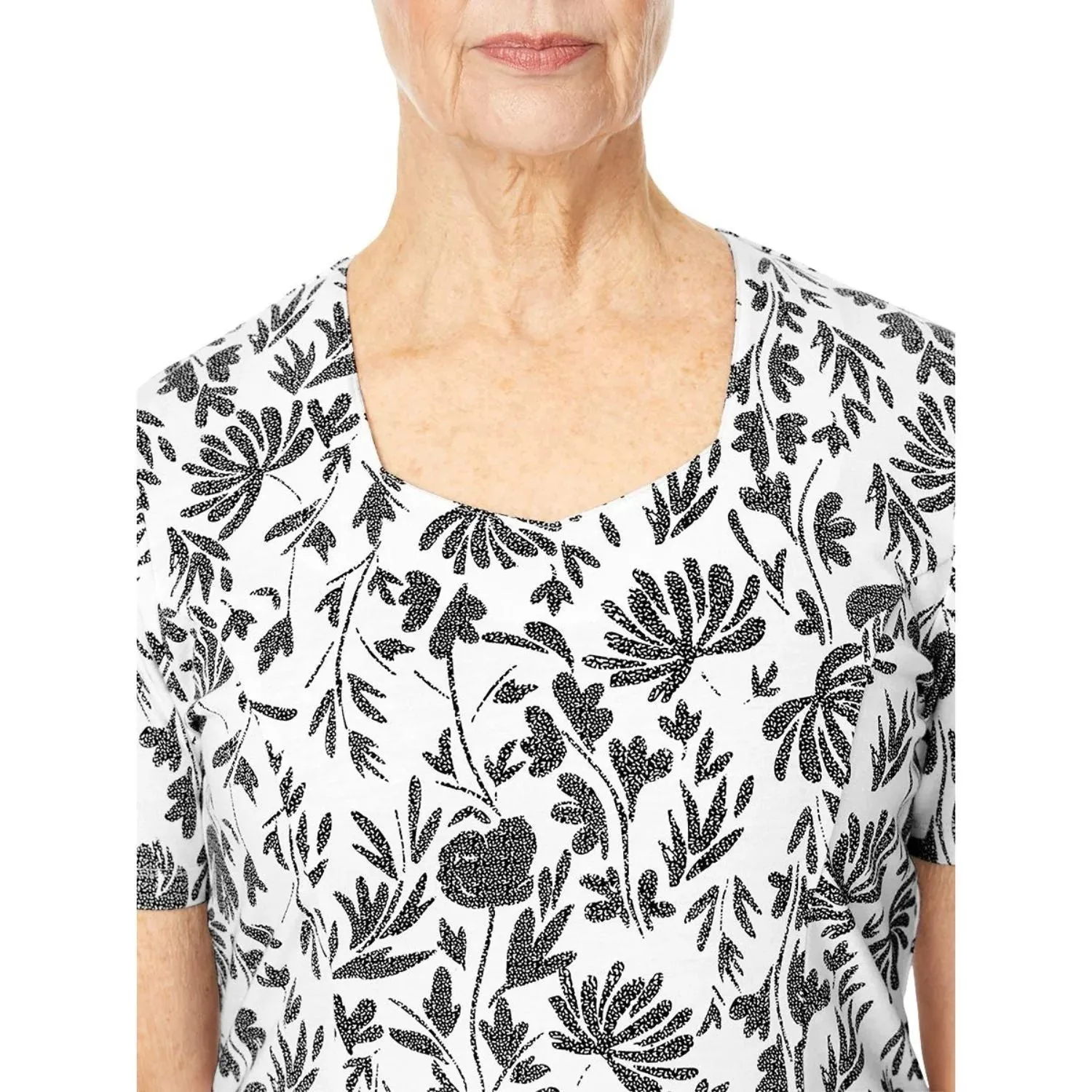 TIGI 14/16 Mono Mod Floral Portrait Neck Dress