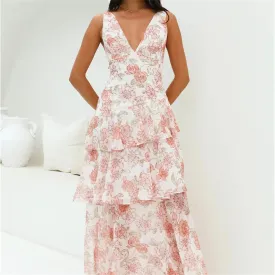 Uniwim Spring New Product Women's Fashion Simple V-neck Sleeveless Printed Cake Dress with Hanging Strap Dress