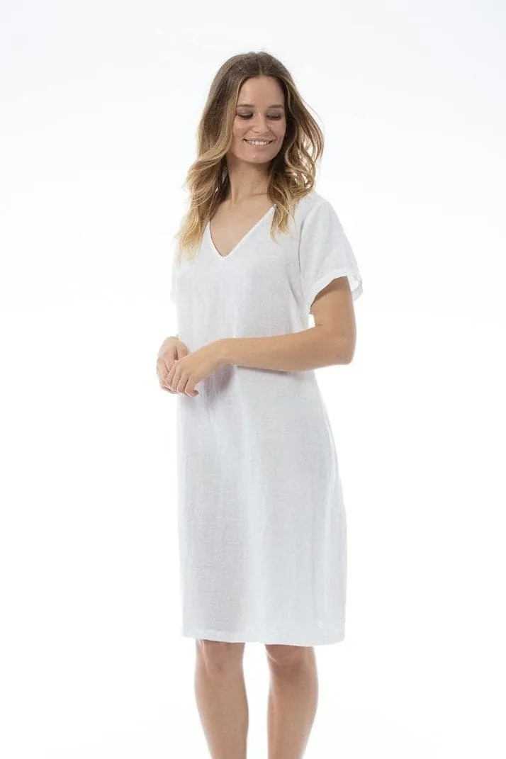 V-neck White Dress - Willa dress
