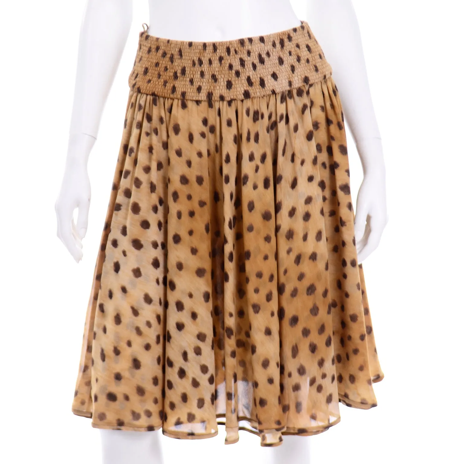Valentino Boutique Vintage Animal Print Bustier With Chiffon Skirt