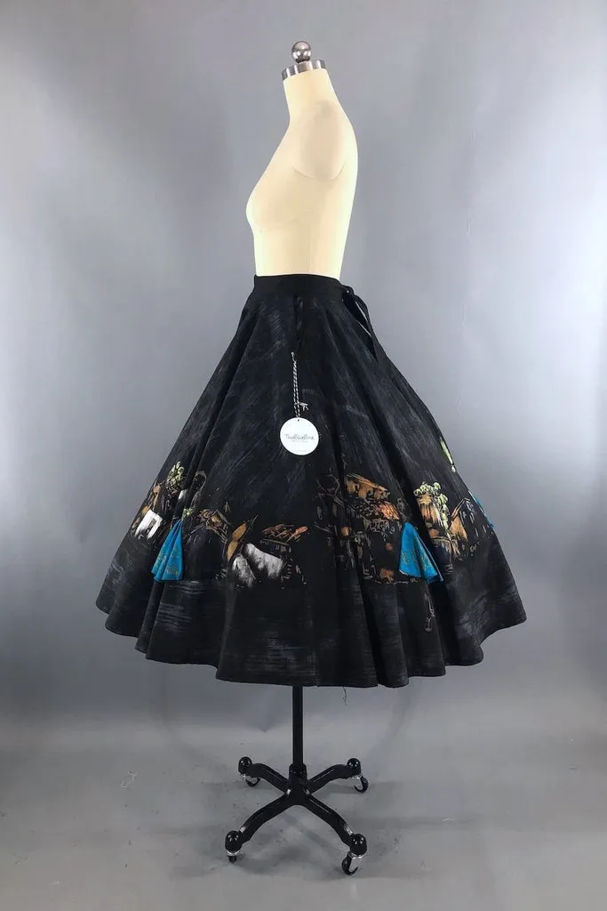Vintage 1950s Mexican Señoritas Skirt