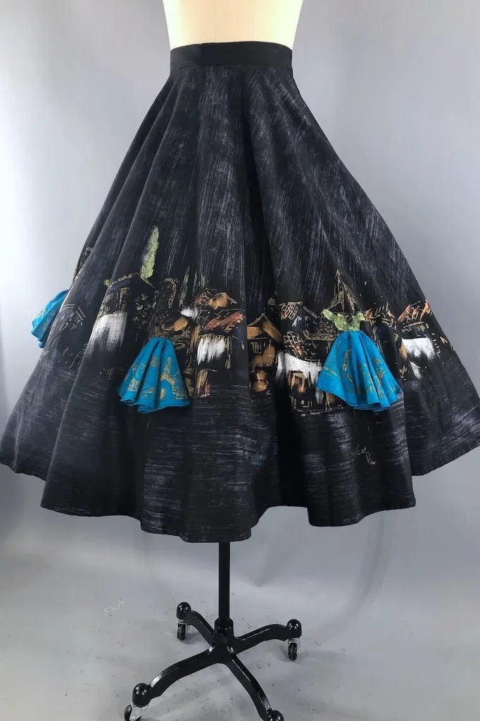 Vintage 1950s Mexican Señoritas Skirt