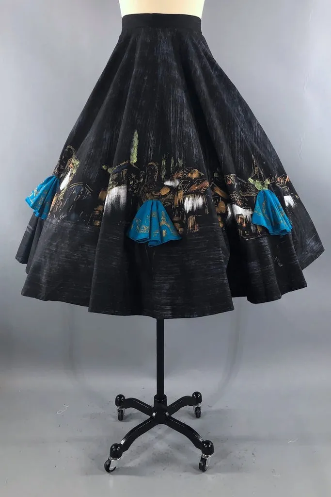 Vintage 1950s Mexican Señoritas Skirt