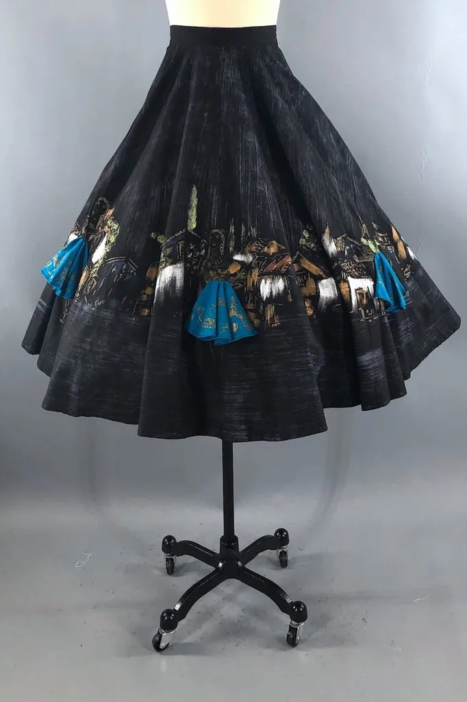 Vintage 1950s Mexican Señoritas Skirt