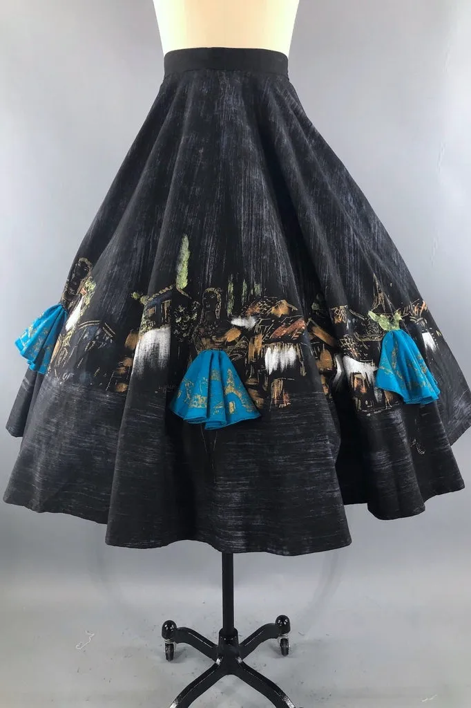 Vintage 1950s Mexican Señoritas Skirt