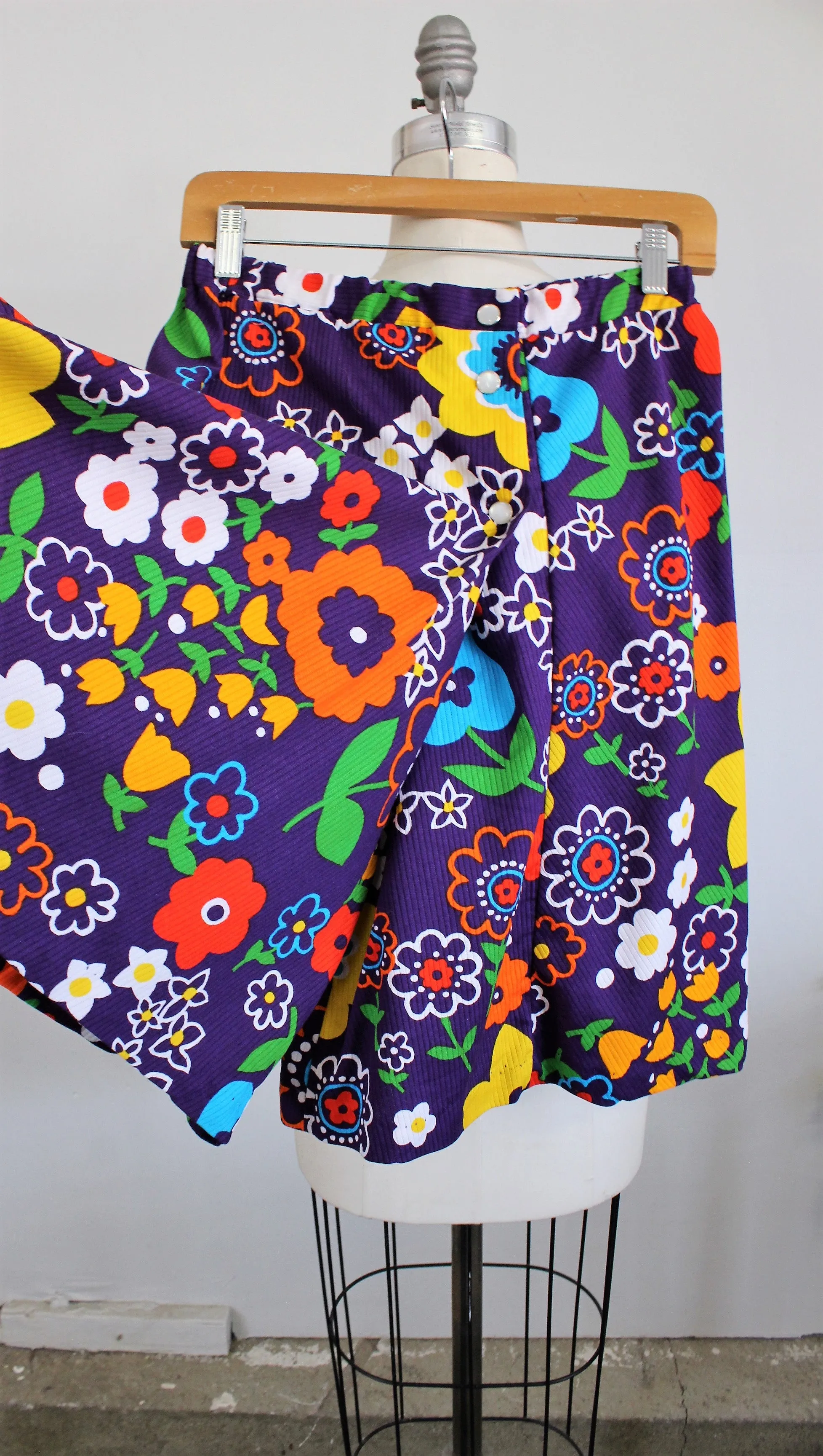 Vintage 1970s Skort Romper Shorts by Miss Elaine