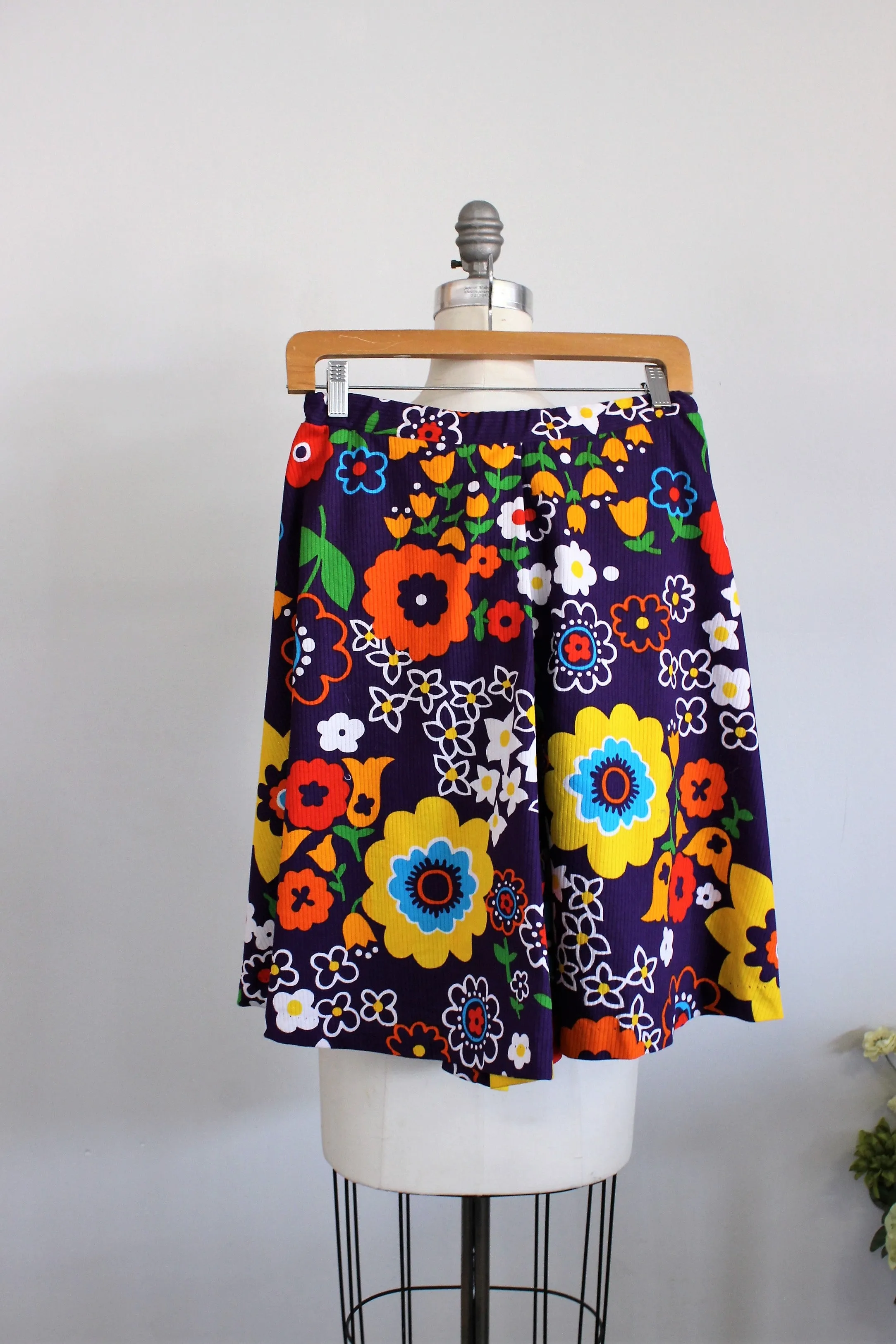 Vintage 1970s Skort Romper Shorts by Miss Elaine