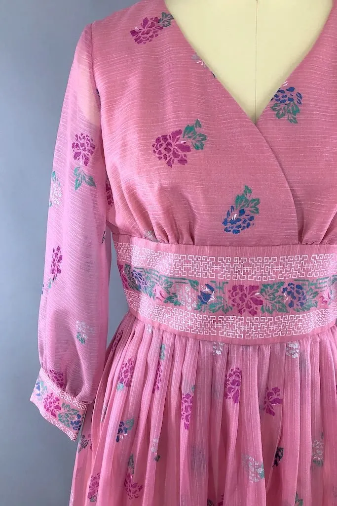 Vintage Alfred Shaheen Orchid Pink Dress