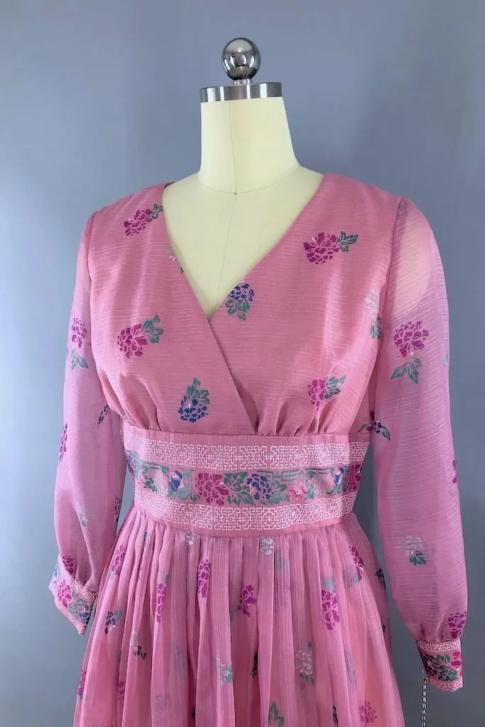 Vintage Alfred Shaheen Orchid Pink Dress