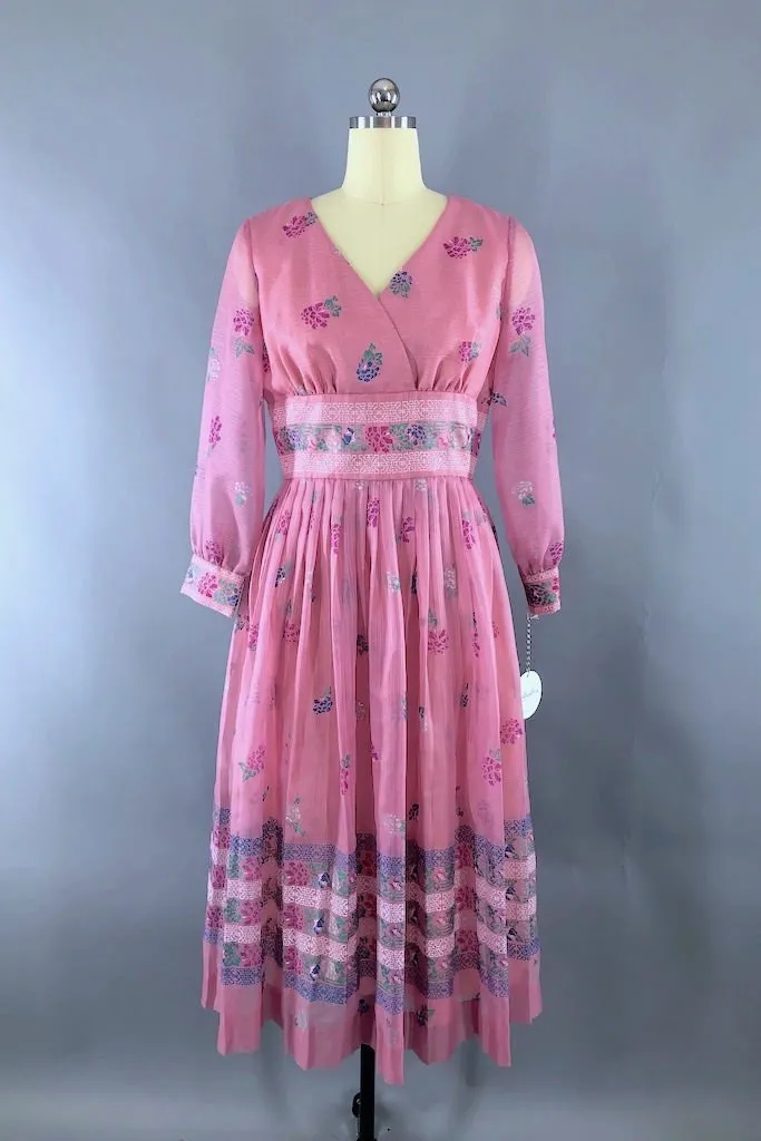 Vintage Alfred Shaheen Orchid Pink Dress