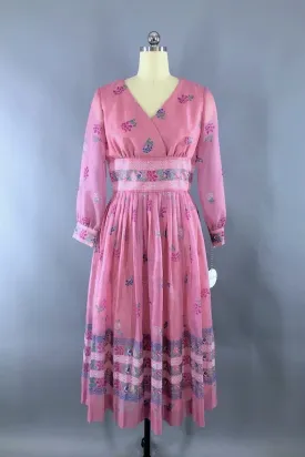 Vintage Alfred Shaheen Orchid Pink Dress