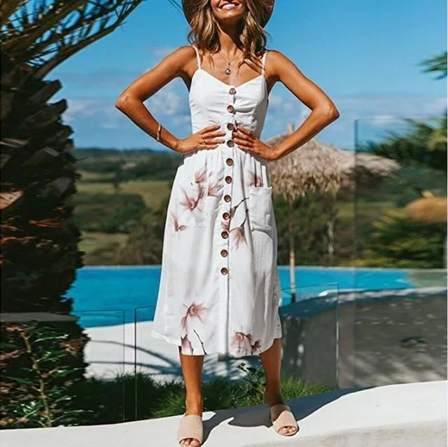 Vintage Casual Sun Female Dress