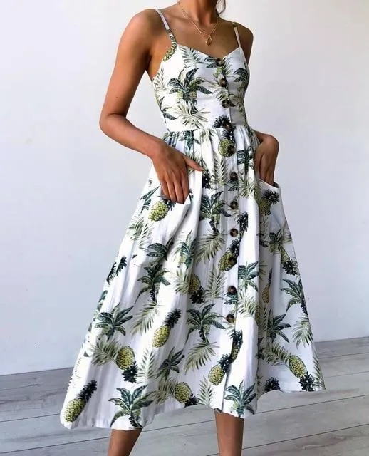 Vintage Casual Sun Female Dress