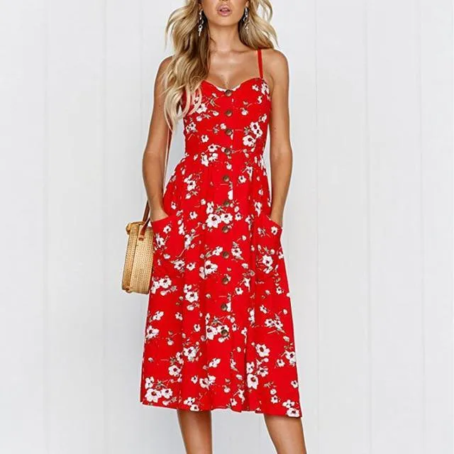 Vintage Casual Sun Female Dress