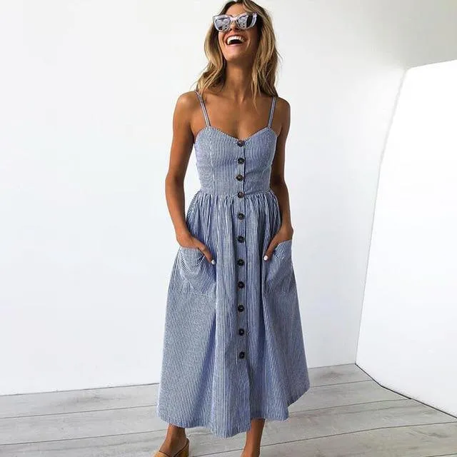 Vintage Casual Sun Female Dress