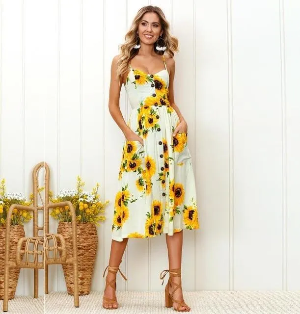 Vintage Casual Sun Female Dress